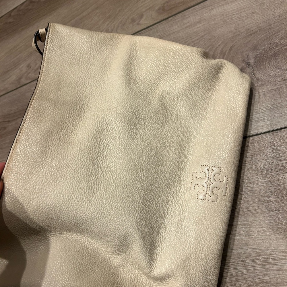 Elegant Cream Leather Women's Bag